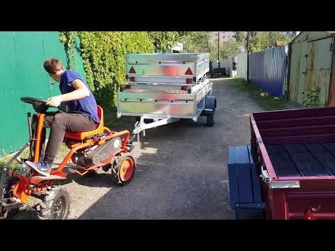 Мотоблок везёт прицеп Мотоблок везёт прицеп